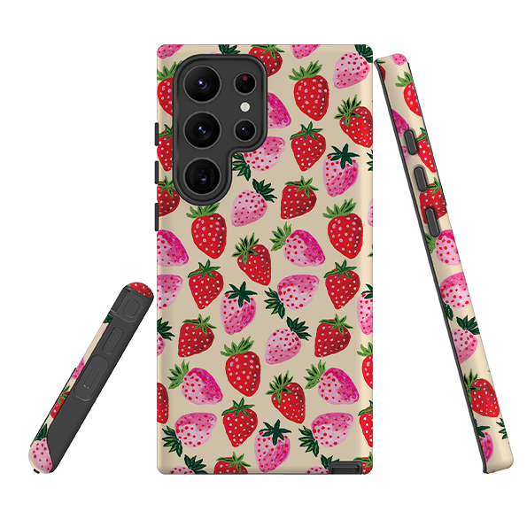 Samsung Tough  Case - Strawberry Scatter Cream By Emma Frances Grant