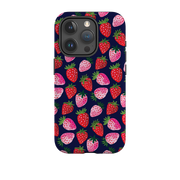 iPhone Tough Case - Strawberry Scatter Navy By Emma Frances Grant