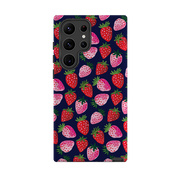 Samsung Tough  Case - Strawberry Scatter Navy By Emma Frances Grant