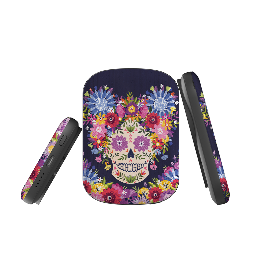 MagSafe Power Bank - Sugar Skull Blue By Ali Brookes