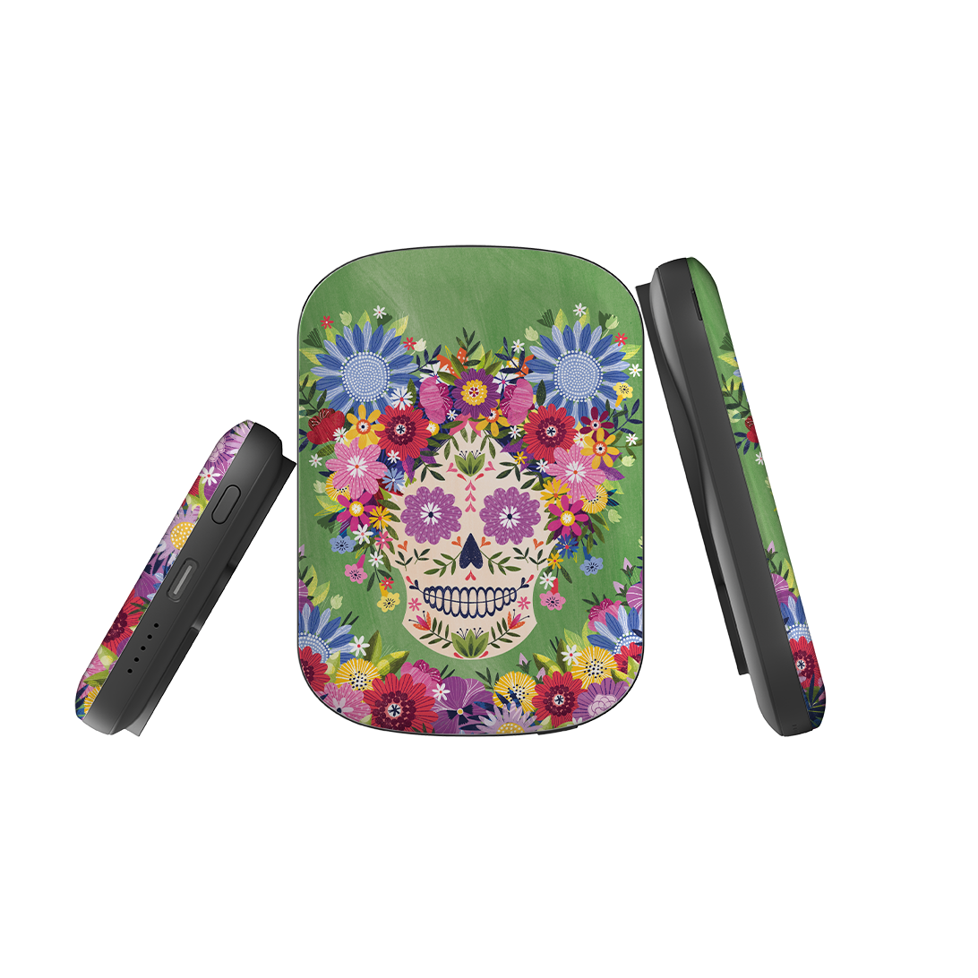 MagSafe Power Bank - Sugar Skull Green By Ali Brookes