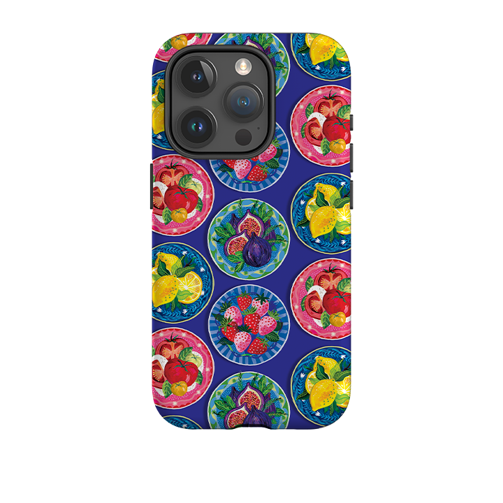 iPhone Tough Case - Summer Plates Blue By Emma Frances Grant