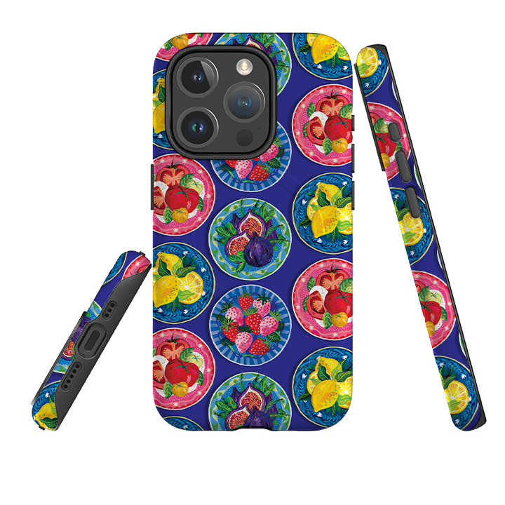 iPhone MagSafe Tough Case - Summer Plates Blue By Emma Frances Grant