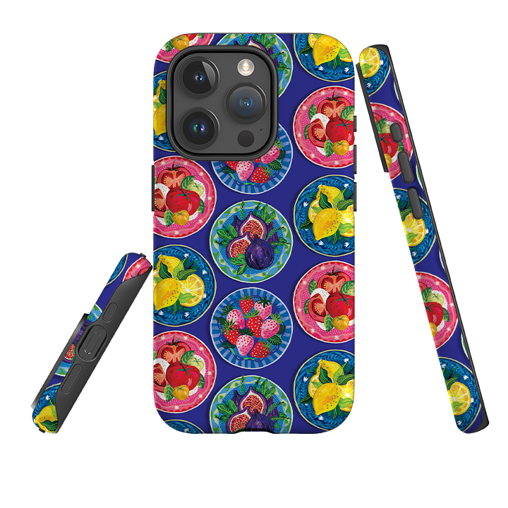 iPhone Tough Case - Summer Plates Blue By Emma Frances Grant