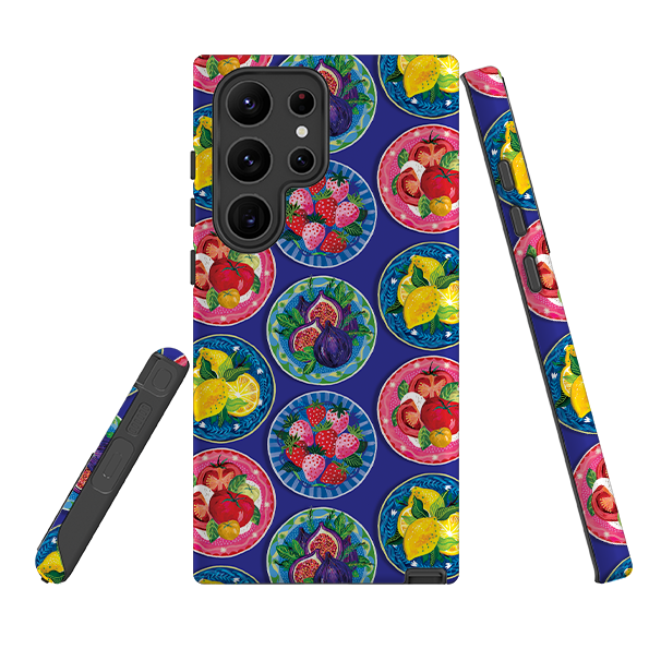 Samsung Tough  Case - Summer Plates Blue By Emma Frances Grant