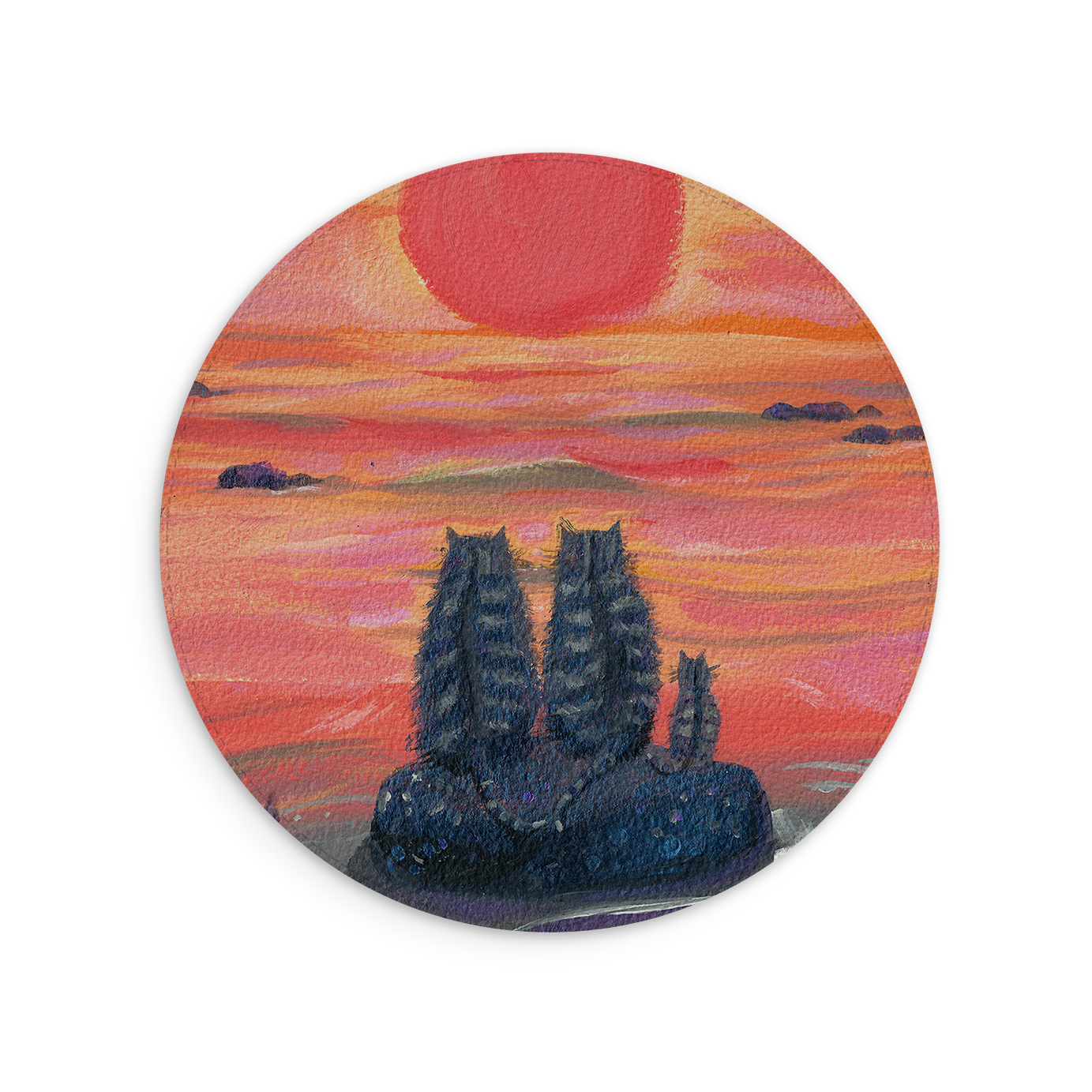 Sunset Cats Mouse Mat By Mary Stubberfield