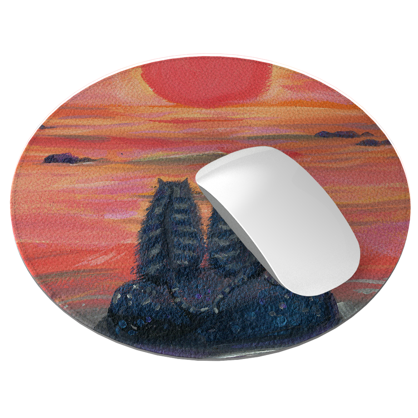 Sunset Cats Mouse Mat By Mary Stubberfield
