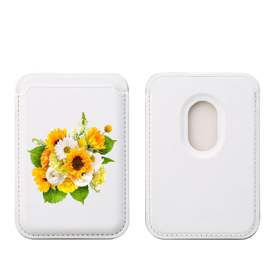 Sunshine Floral MagSafe Wallet- White