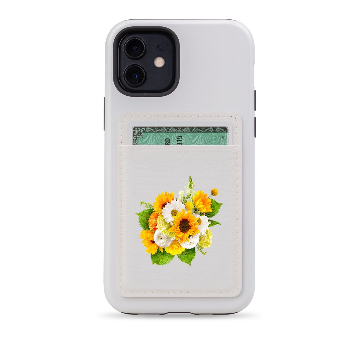 Sunshine Floral MagSafe Wallet- White