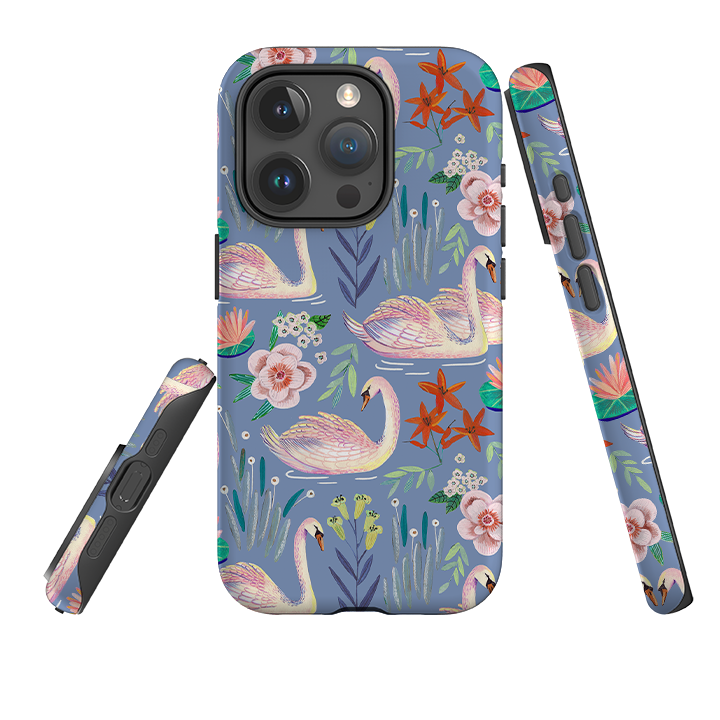 iPhone Tough Case - Swan Pattern By Caroline Bonne Muller