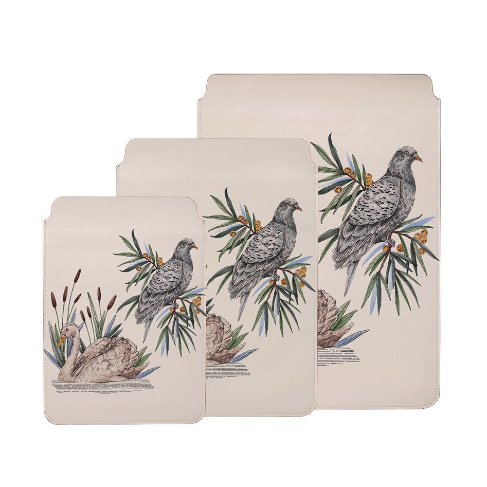 Swan Pigeon By Jade Mosinski Laptop, Kindle & iPad Sleeve
