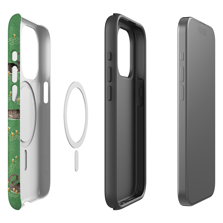 iPhone MagSafe Tough Case - Swans Green By Katherine Quinn