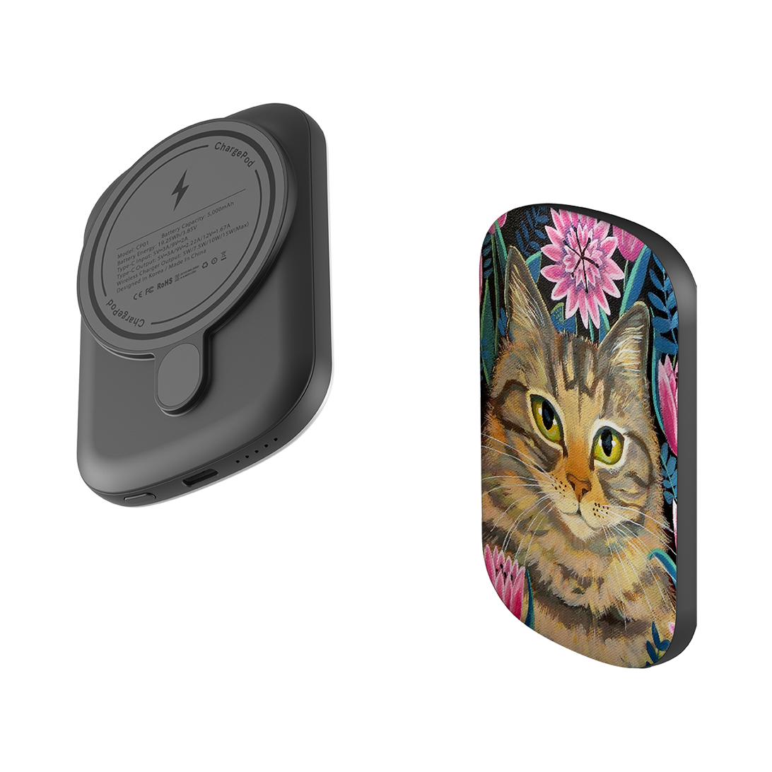 MagSafe Power Bank - Tabby Cat By Mary Stubberfield
