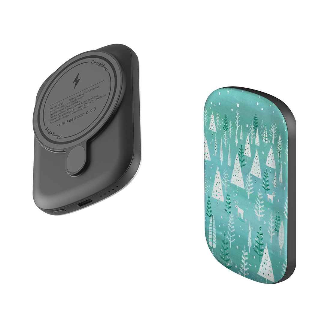 MagSafe Power Bank - Teal Tundra By Mary Stubberfield