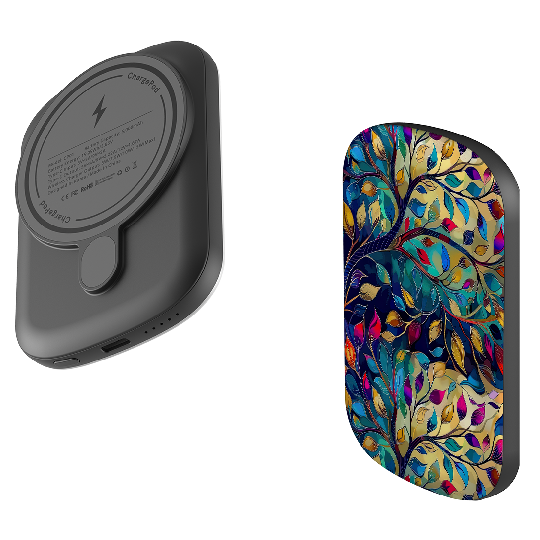 MagSafe Power Bank - Teal Leaves
