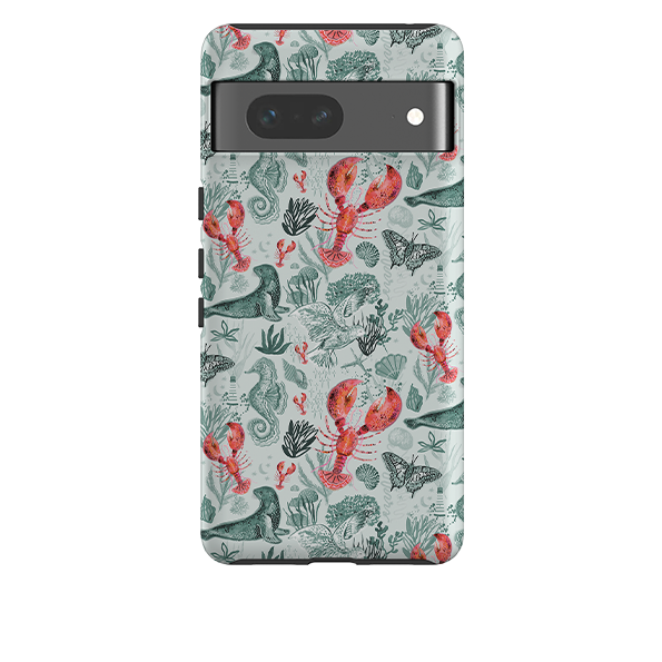 Google Tough  Case - Teal Seals and Lovely Lobsters by Emma Frances Grant