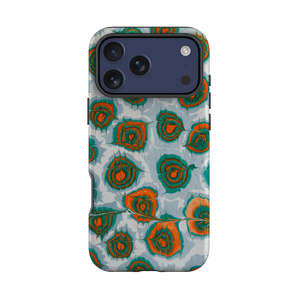 iPhone Tough Case - Teal & Orange Marble