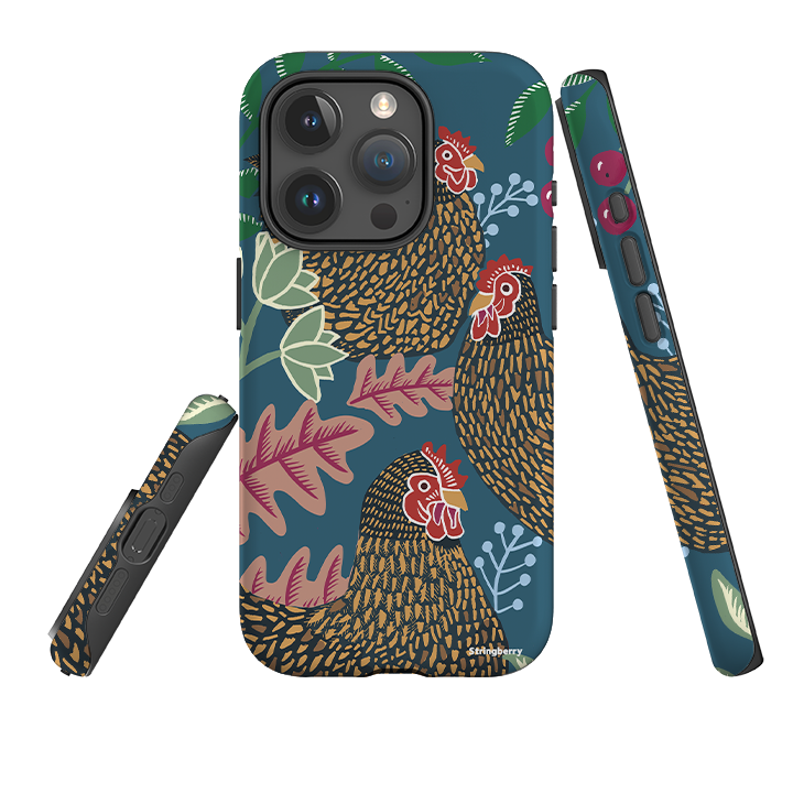iPhone Tough Case - Three French Hens By Kate Heiss