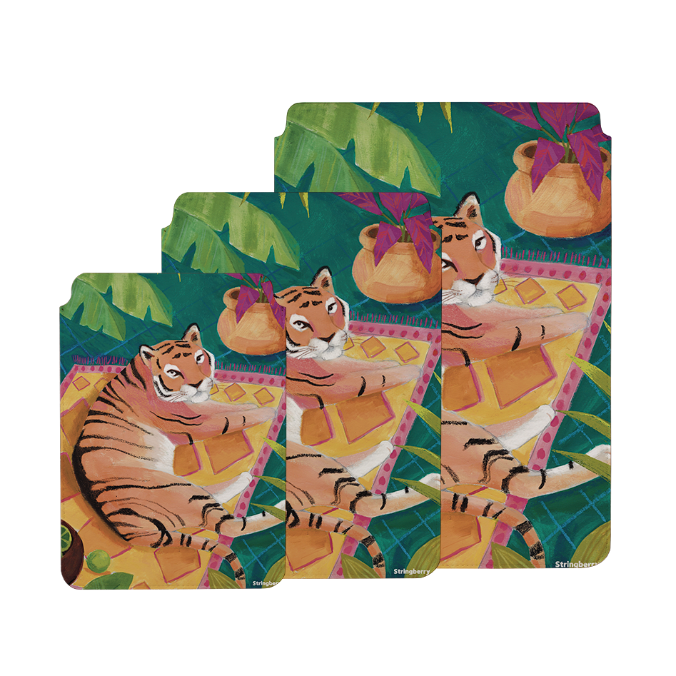 Tiger In Palms By Bex Parkin Laptop, Kindle & iPad Sleeve
