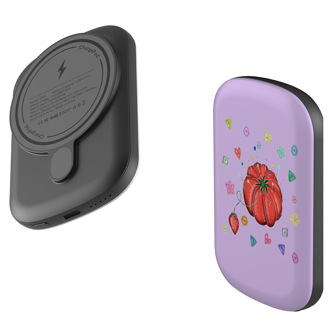 MagSafe Power Bank - Tomato Pin Cushion By Catherine Rowe
