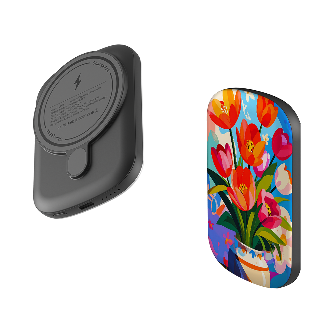 MagSafe Power Bank - Tulip Pot Floral