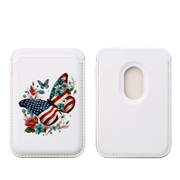 USA Floral MagSafe Wallet- White