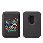 USA Floral MagSafe Wallet- Black