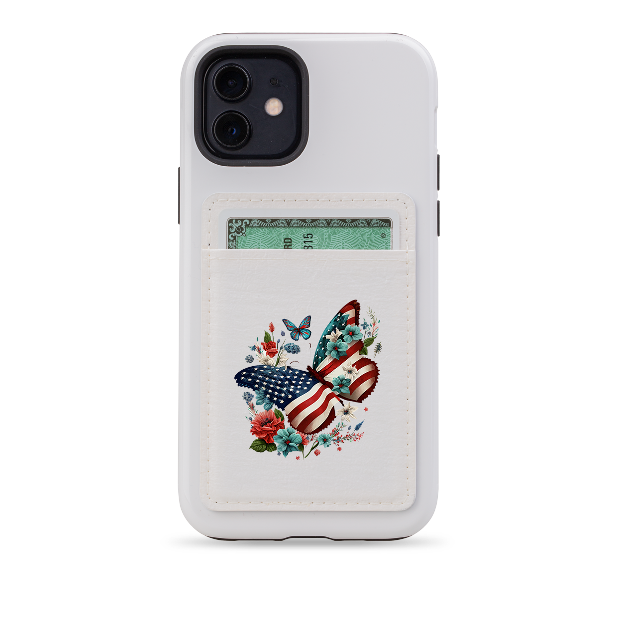 USA Floral MagSafe Wallet- White
