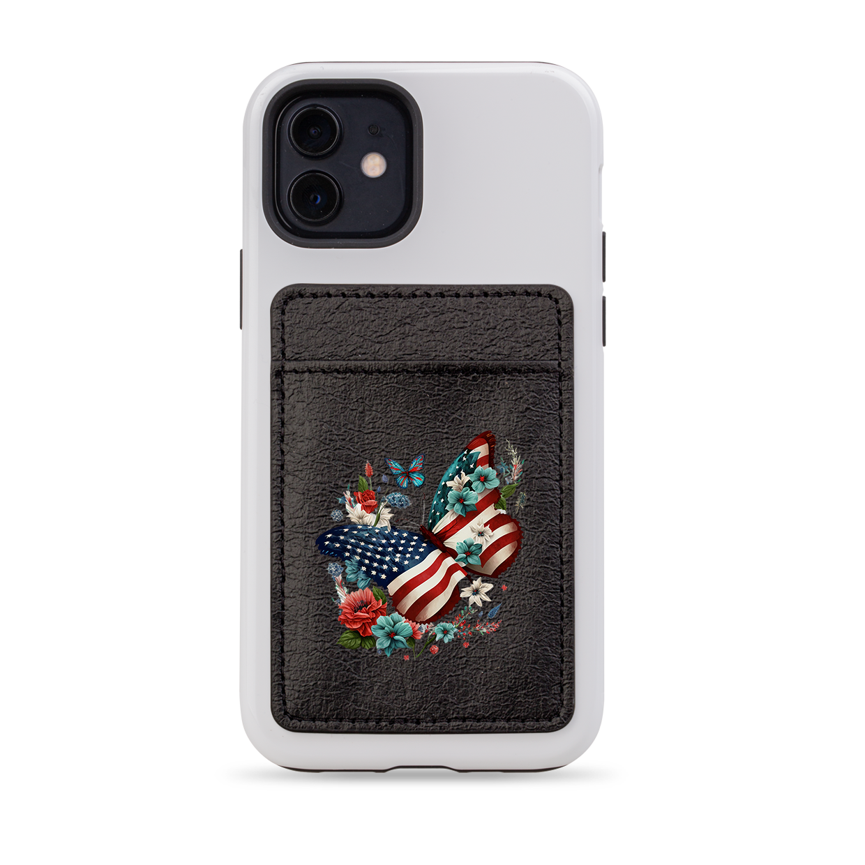 USA Floral MagSafe Wallet- Black