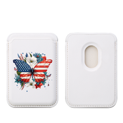 USA Floral II MagSafe Wallet- White
