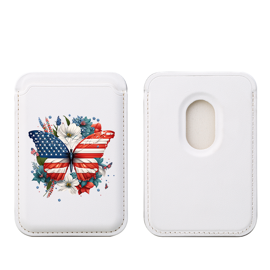 USA Floral II MagSafe Wallet- White