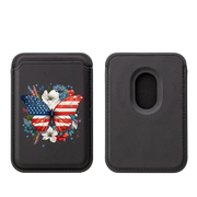 USA Floral II MagSafe Wallet- Black