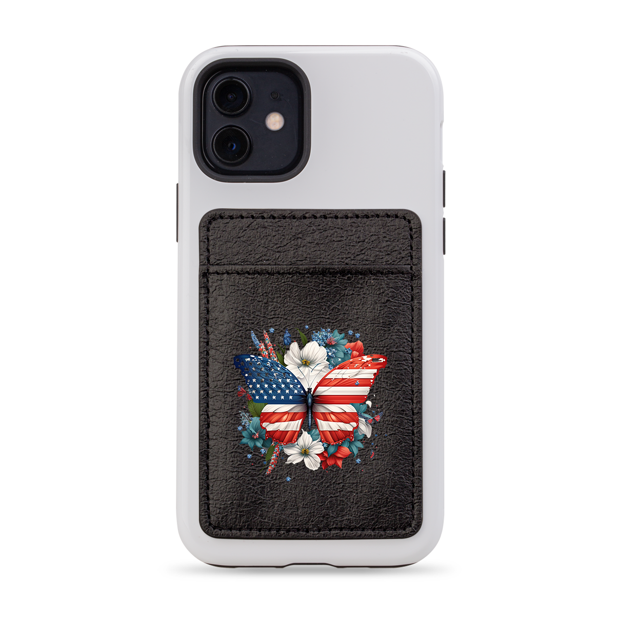 USA Floral II MagSafe Wallet- Black