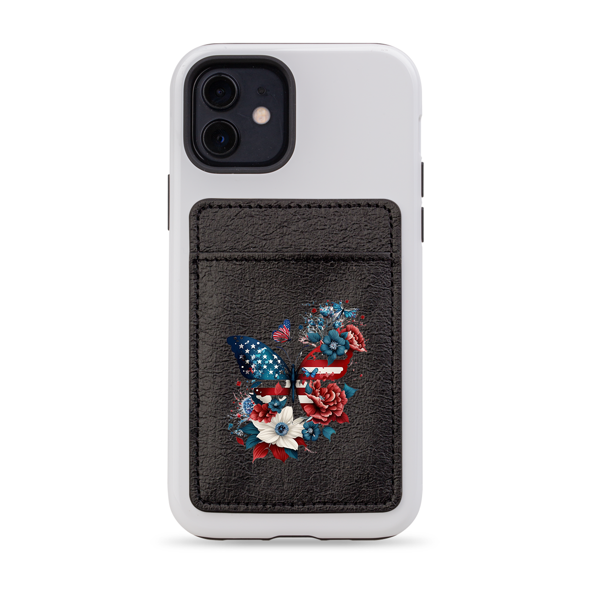 USA Floral III MagSafe Wallet- Black