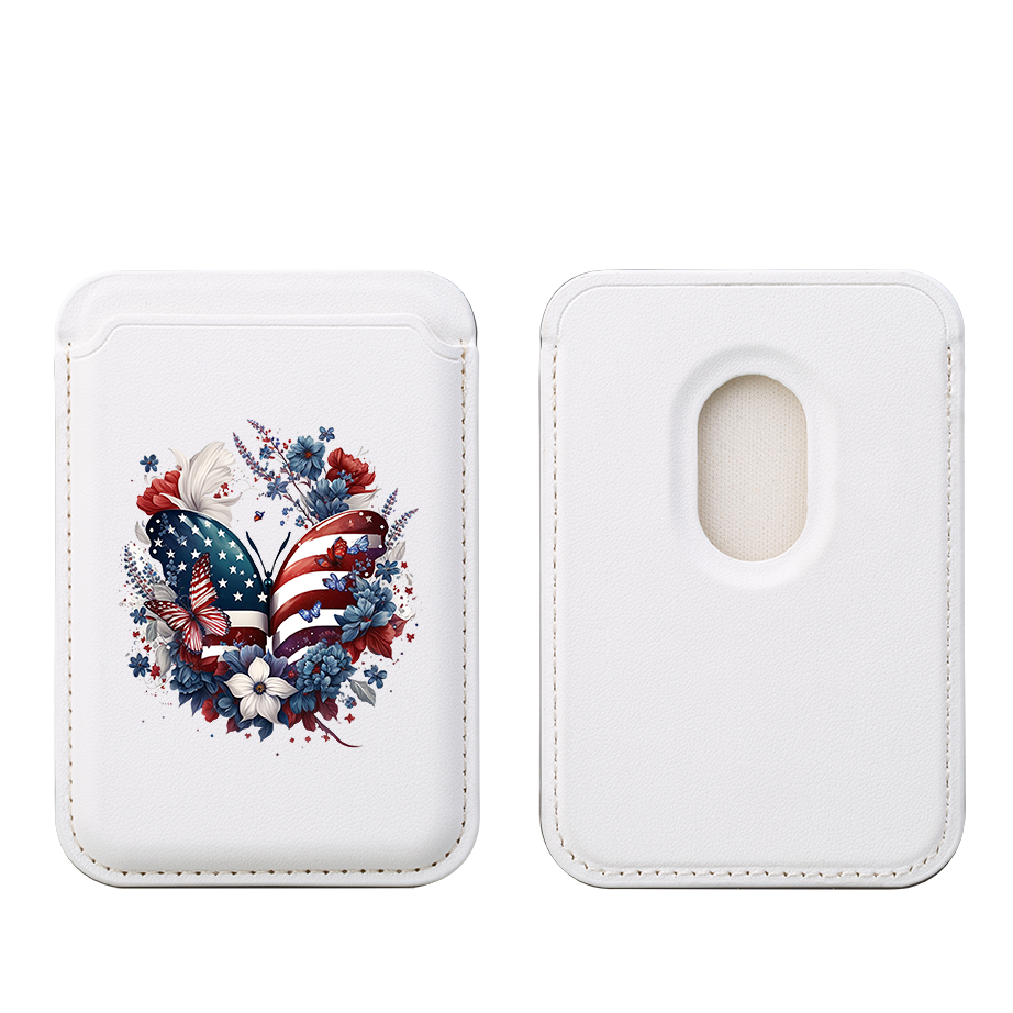 USA Floral IV MagSafe Wallet- White