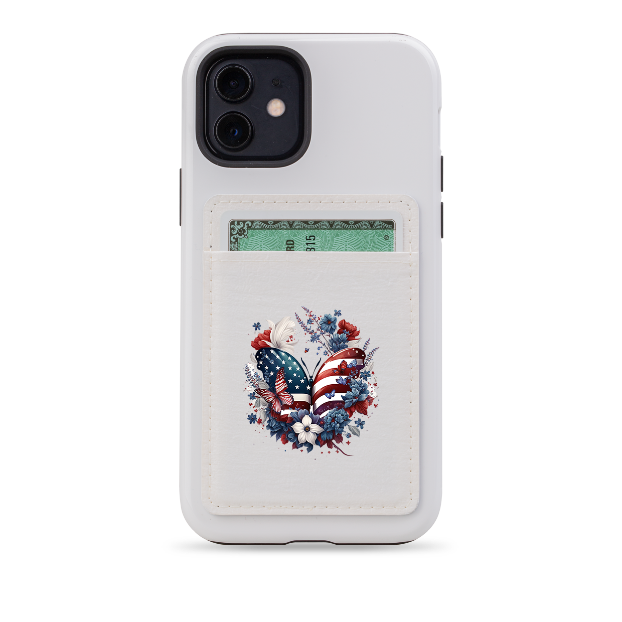 USA Floral IV MagSafe Wallet- White