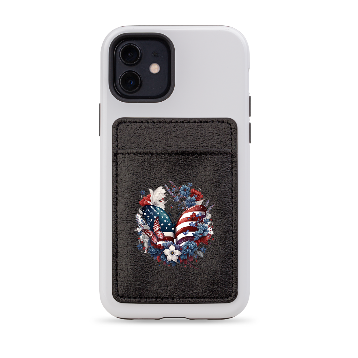 USA Floral IV MagSafe Wallet- Black