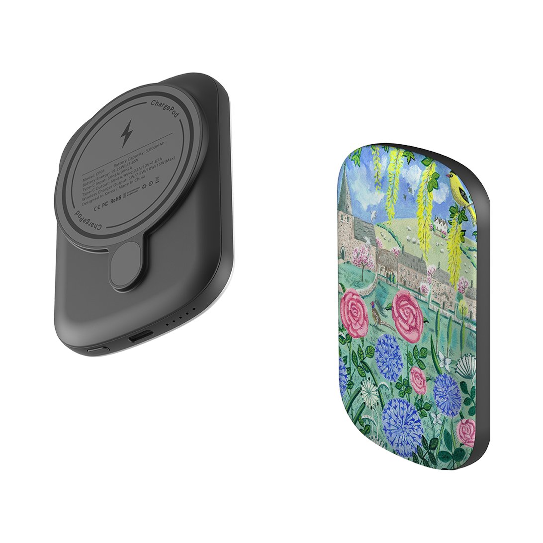 MagSafe Power Bank - Village Floral By Mary Stubberfield