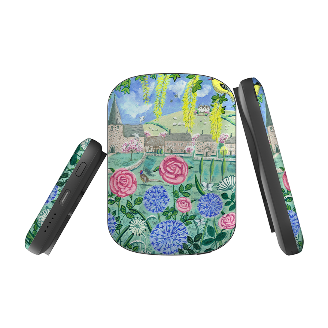 MagSafe Power Bank - Village Floral By Mary Stubberfield