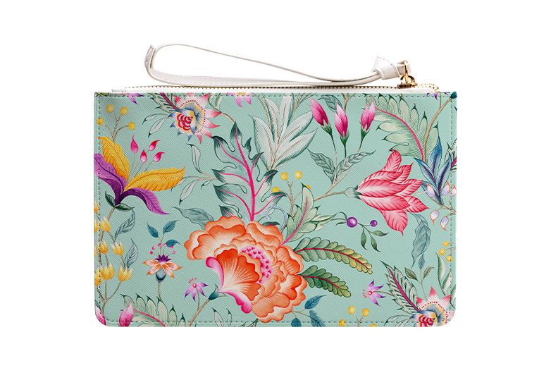 Vale Floral Mint Clutch Bag