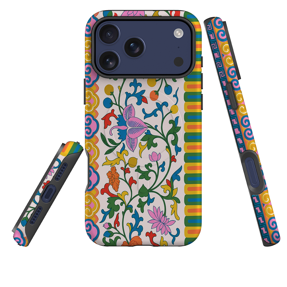 iPhone MagSafe Tough Case - Vintage Asian Silk Tapestry