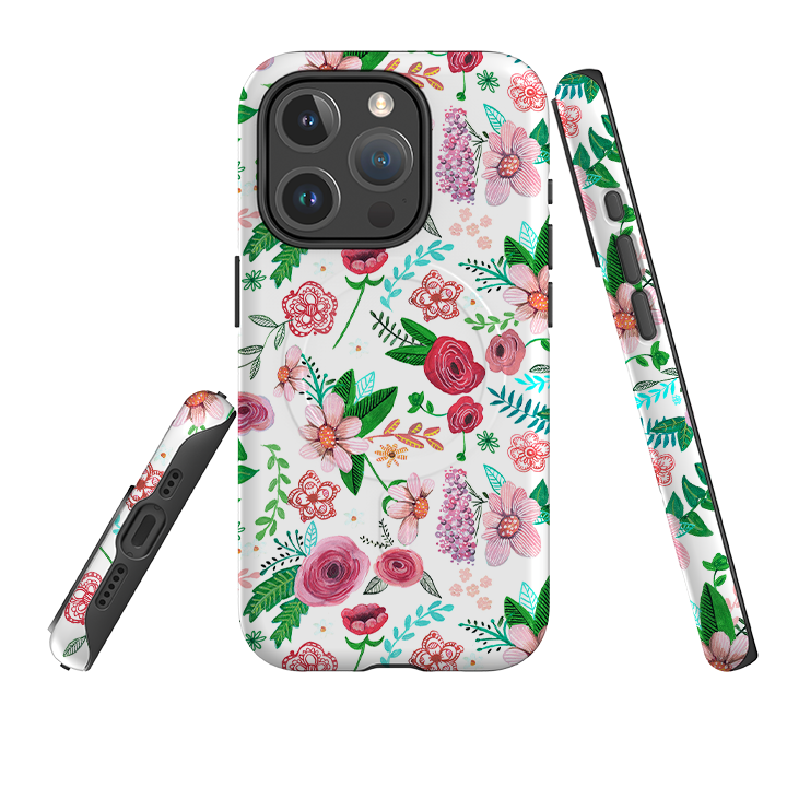 iPhone MagSafe Tough Case -  White Floral By Caroline Bonne Muller