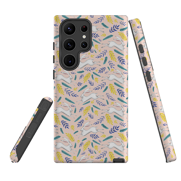 Samsung Tough Case - White Hare Pattern By Catherine Rowe