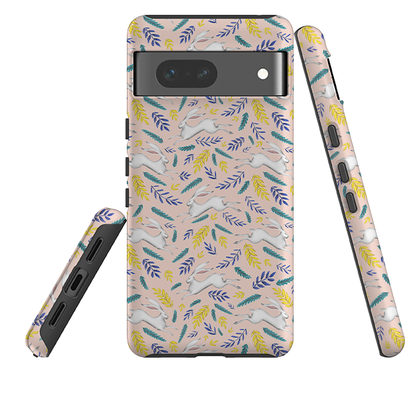 Google Tough Case -  White Hare Pattern By Catherine Rowe