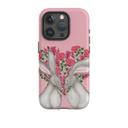 iPhone Tough Case - White Hares Rose Heart By Catherine Rowe
