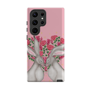 Samsung Tough Case - White Hares Rose Heart By Catherine Rowe
