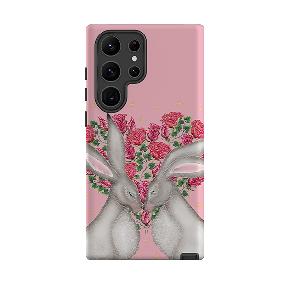 Samsung Tough Case - White Hares Rose Heart By Catherine Rowe