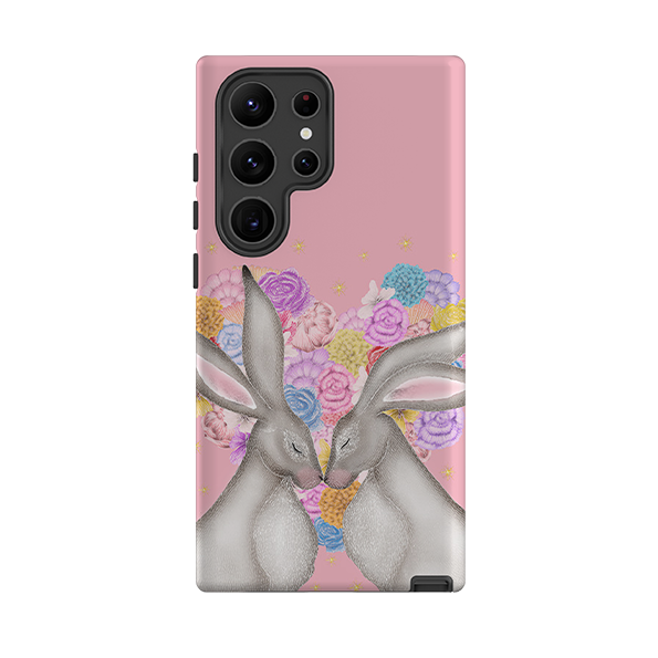 Samsung Tough Case - White Hares Rose Heart II By Catherine Rowe