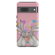 Google Tough Case -  White Hares Rose Heart II By Catherine Rowe