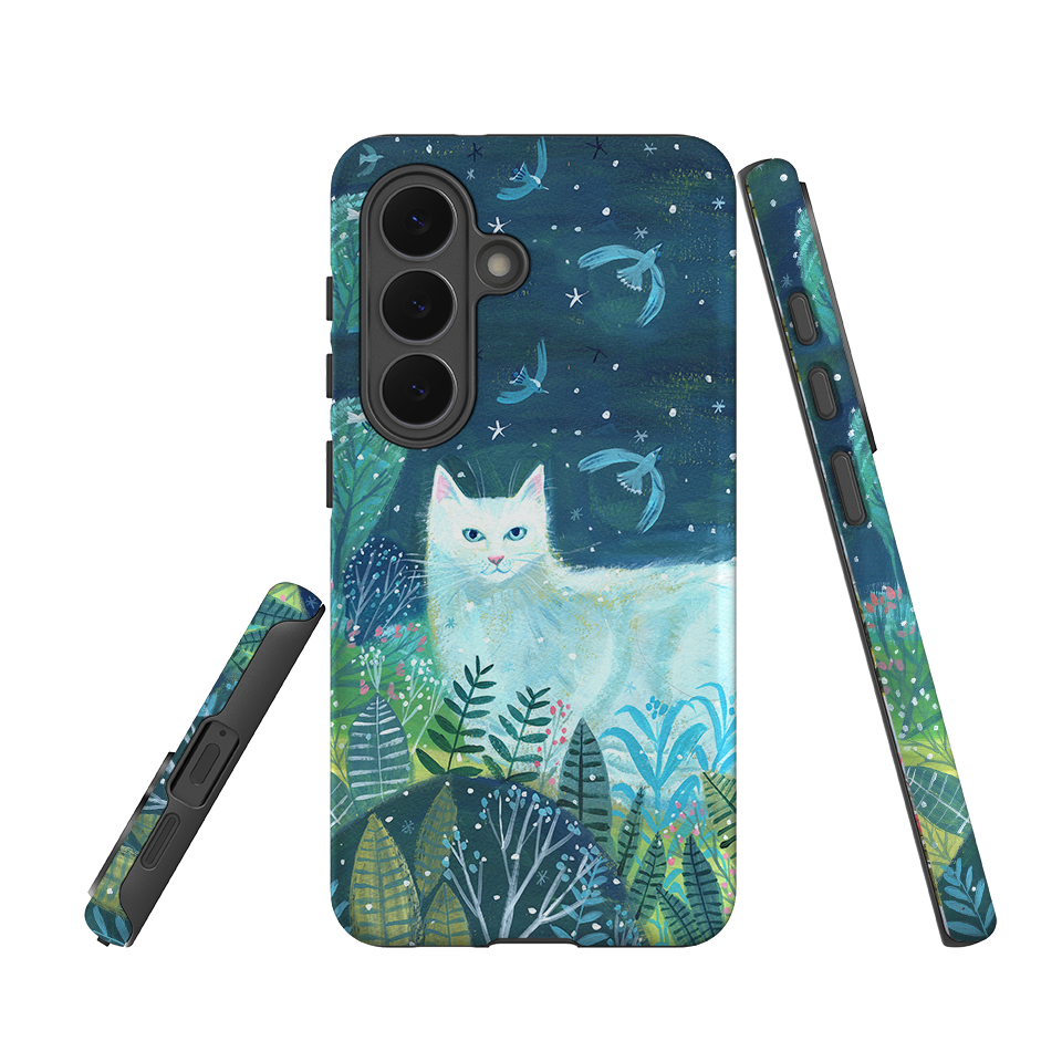 Samsung Tough Case - White Cat By Mary Stubberfield